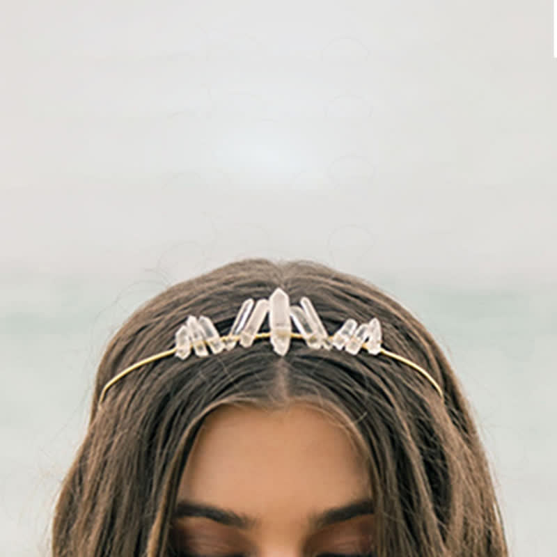 Olivenorma Clear Crystal Minimal Fairy Crystal Crown