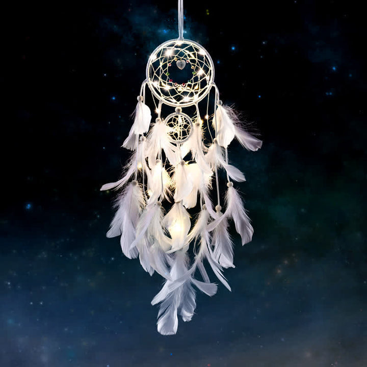 Olivenorma "Three Lives Three Worlds" HandWoven Feather Dream Catcher - image 1