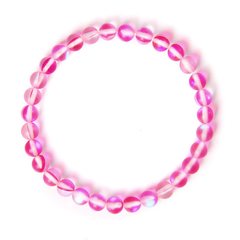 Olivenorma 6mm Multicolor Mermaid Glass Bead Bracelet