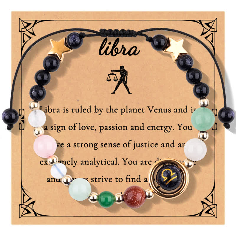 Olivenorma Blue Sandstone Natural Stone Beaded Zodiac Bracelet