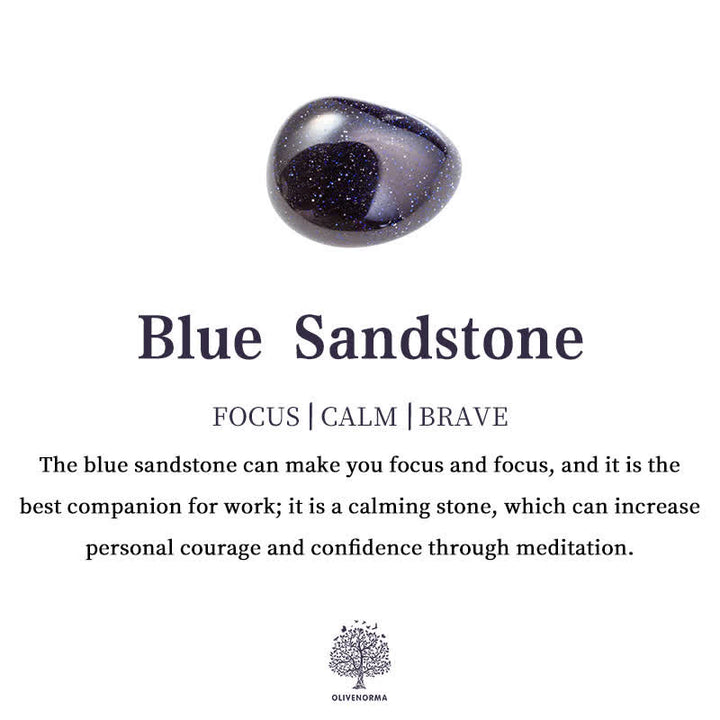 Olivenorma Blue Sandstone Natural Stone Beaded Zodiac Bracelet