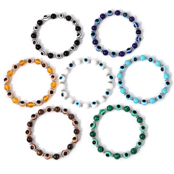 Olivenorma Evil Eye Natural Stone Beads Bracelet