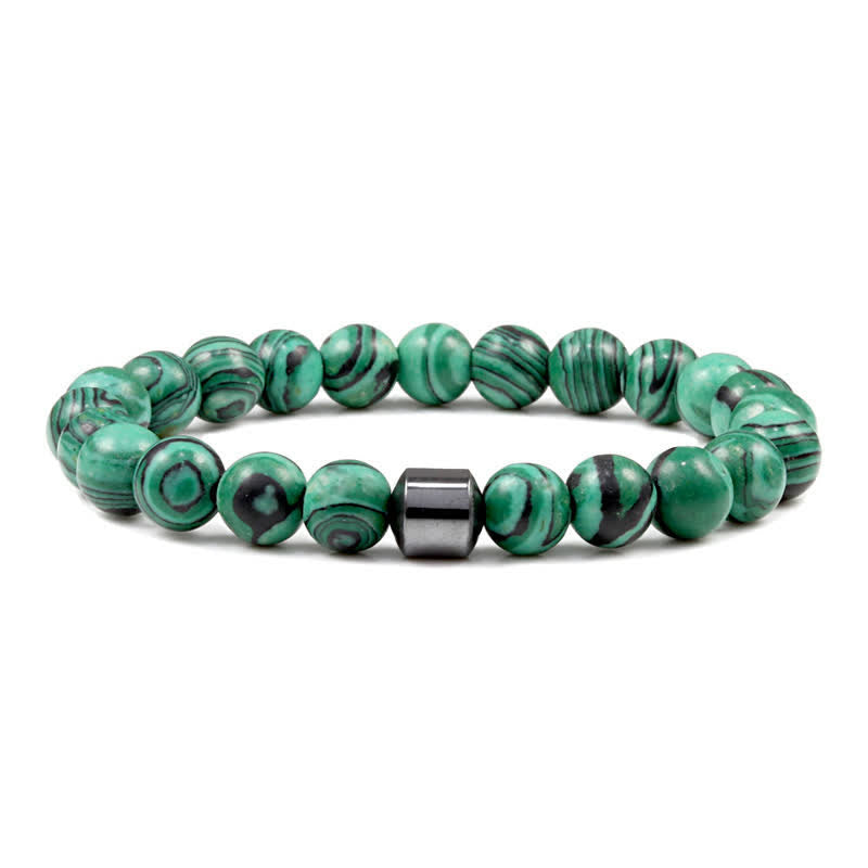 Olivenorma 8mm Natural Stone Magnet Beaded Bracelet - Malachite - image 47