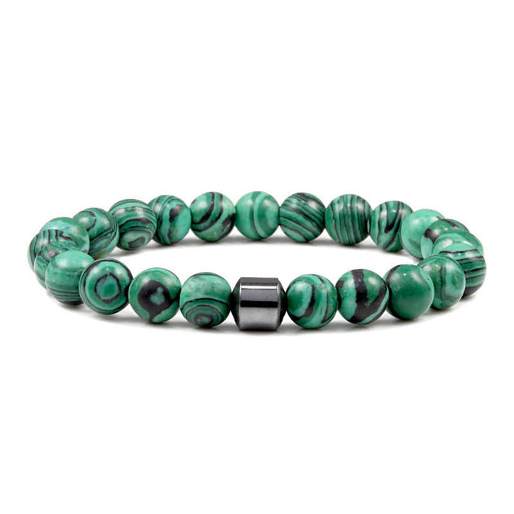 Olivenorma 8mm Natural Stone Magnet Beaded Bracelet - Malachite - image 47