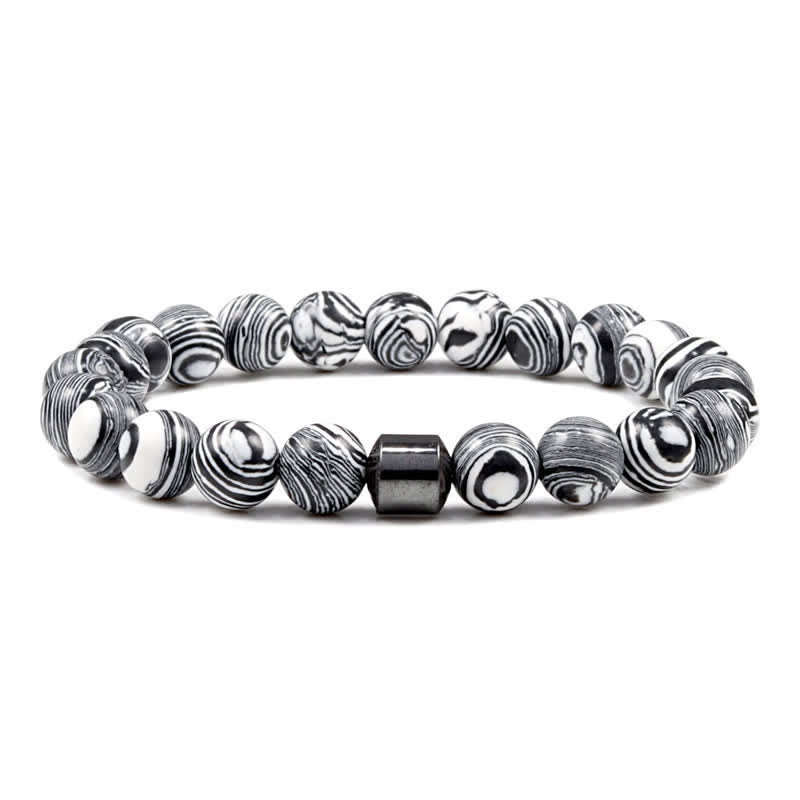 Olivenorma 8mm Natural Stone Magnet Beaded Bracelet - Black Malachite - image 49