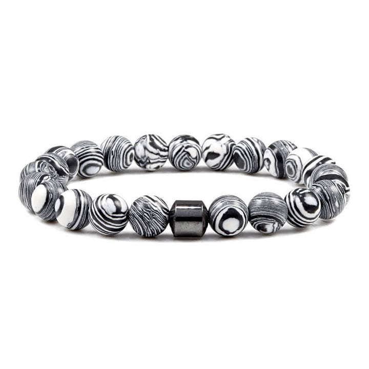 Olivenorma 8mm Natural Stone Magnet Beaded Bracelet - Black Malachite - image 49