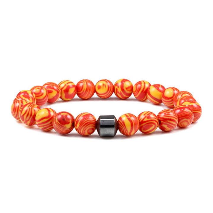 Olivenorma 8mm Natural Stone Magnet Beaded Bracelet - Orange Malachite - image 50