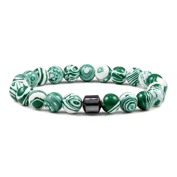 Olivenorma 8mm Natural Stone Magnet Beaded Bracelet - Green Malachite - image 48