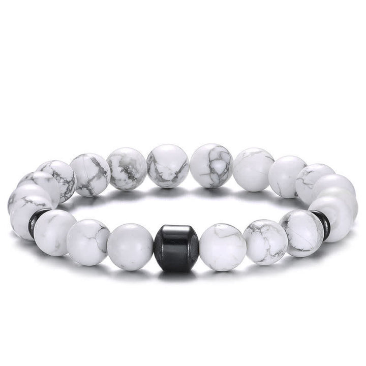 Olivenorma 8mm Natural Stone Magnet Beaded Bracelet - Howlite - image 33