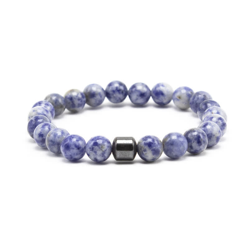 Olivenorma 8mm Natural Stone Magnet Beaded Bracelet - Blue Spot Jasper - image 25