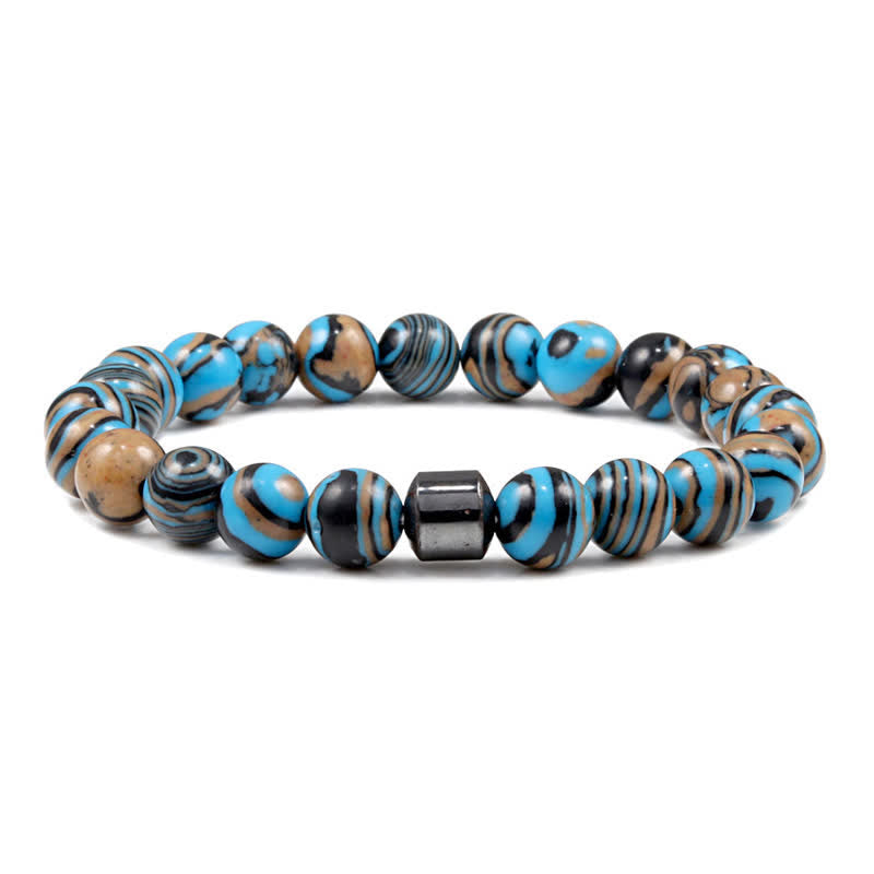Olivenorma 8mm Natural Stone Magnet Beaded Bracelet - Blue Malachite - image 53
