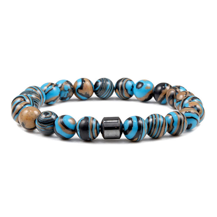 Olivenorma 8mm Natural Stone Magnet Beaded Bracelet - Blue Malachite - image 53