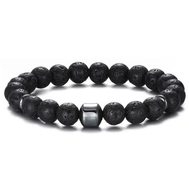Olivenorma 8mm Natural Stone Magnet Beaded Bracelet - Lava Stone - image 6