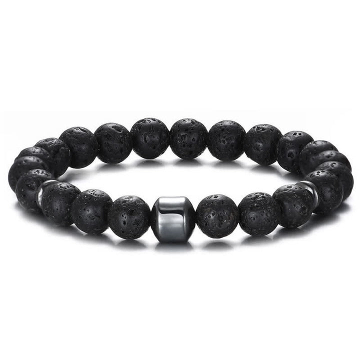 Olivenorma 8mm Natural Stone Magnet Beaded Bracelet - Lava Stone - image 6