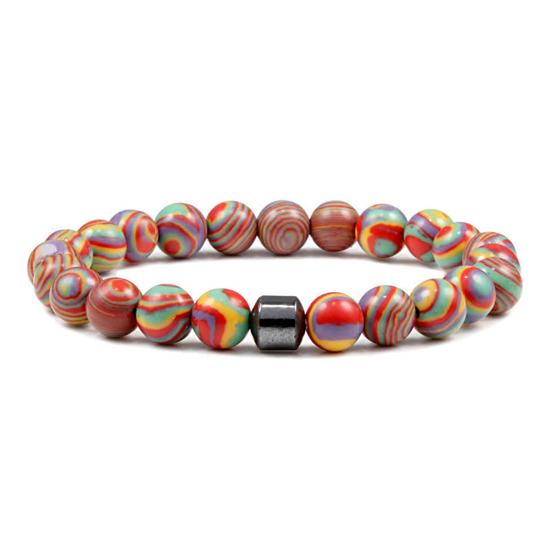 Olivenorma 8mm Natural Stone Magnet Beaded Bracelet - Red Malachite - image 52