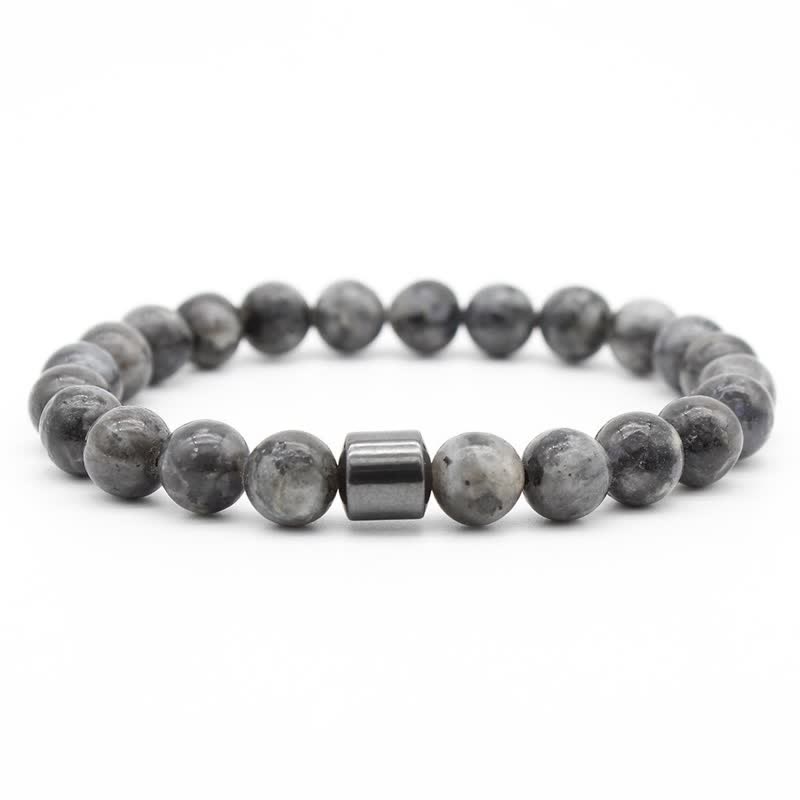 Olivenorma 8mm Natural Stone Magnet Beaded Bracelet - Grey Flash Stone - image 32