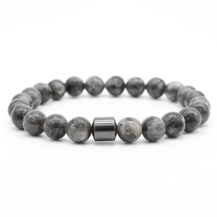 Olivenorma 8mm Natural Stone Magnet Beaded Bracelet - Grey Flash Stone - image 32