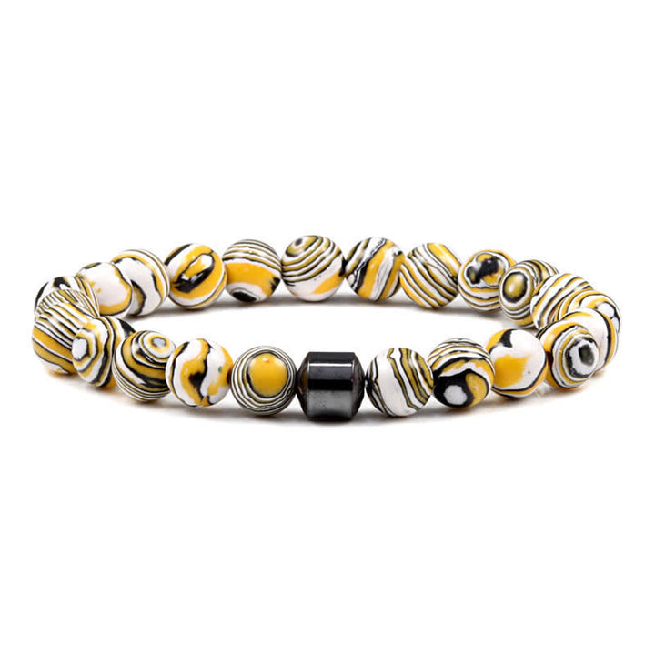 Olivenorma 8mm Natural Stone Magnet Beaded Bracelet - Yellow Malachite - image 51