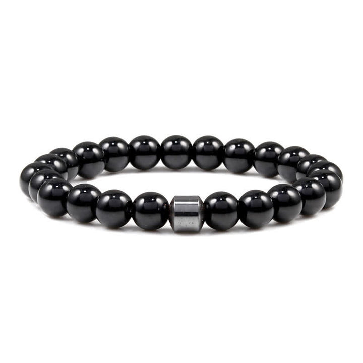 Olivenorma 8mm Natural Stone Magnet Beaded Bracelet