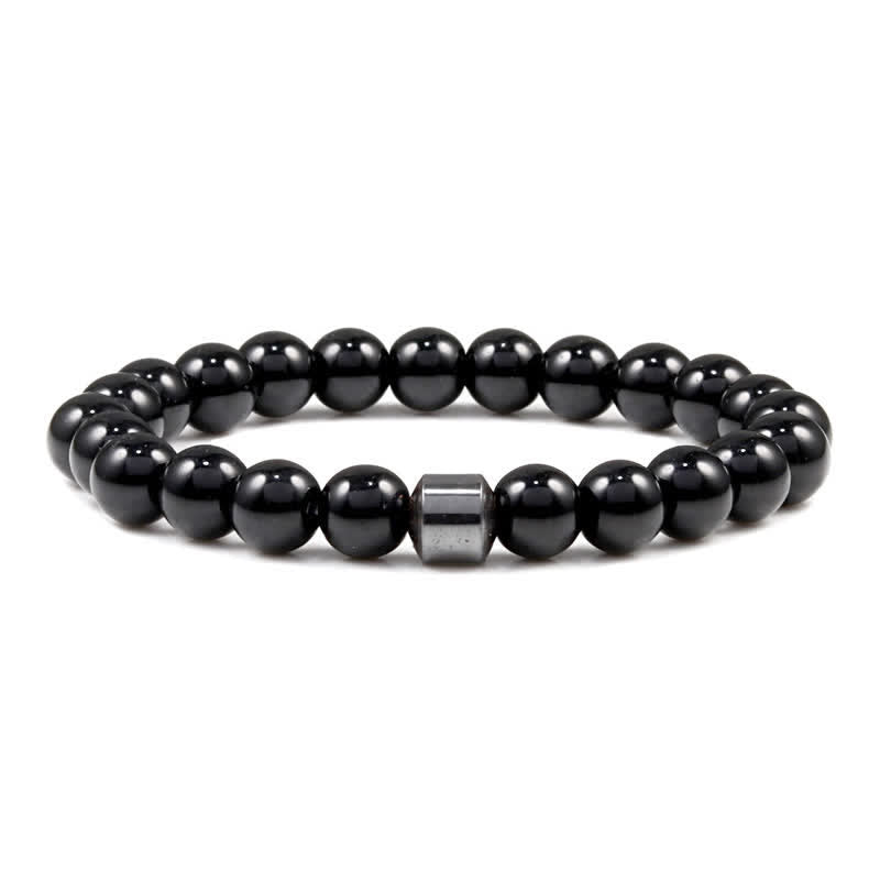 Olivenorma 8mm Natural Stone Magnet Beaded Bracelet - Obsidian - image 21