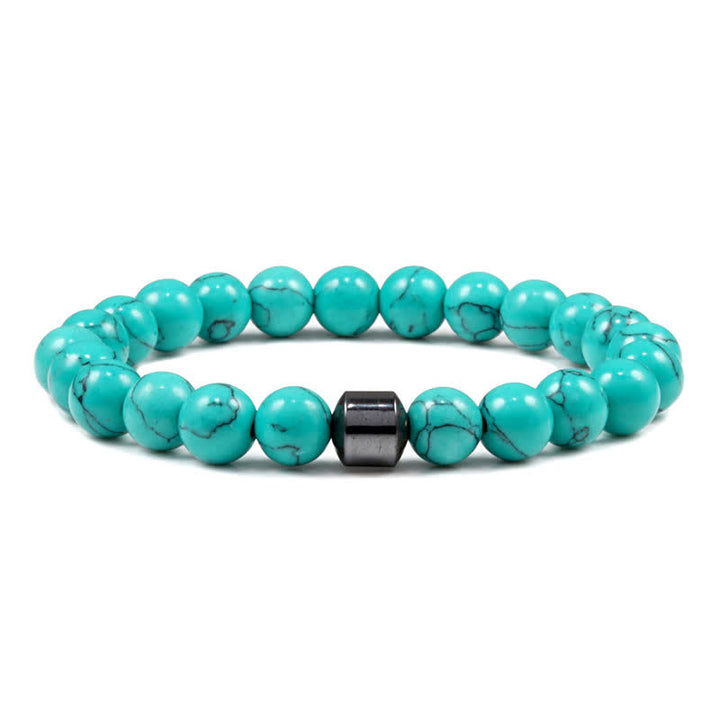 Olivenorma 8mm Natural Stone Magnet Beaded Bracelet - Lake Blue Turquoise - image 44