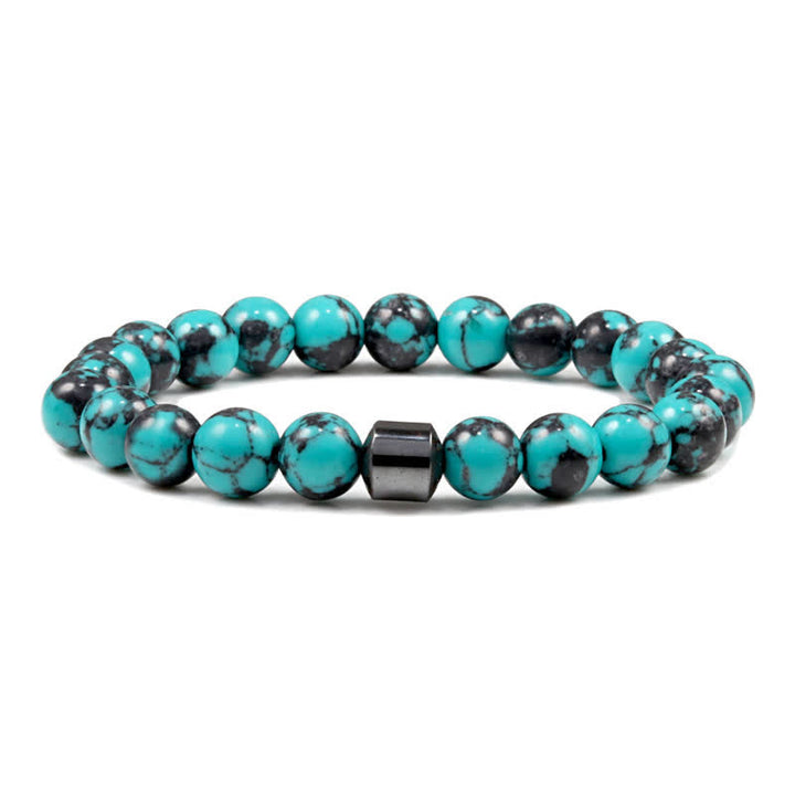 Olivenorma 8mm Natural Stone Magnet Beaded Bracelet - Blue Emperor Stone - image 46