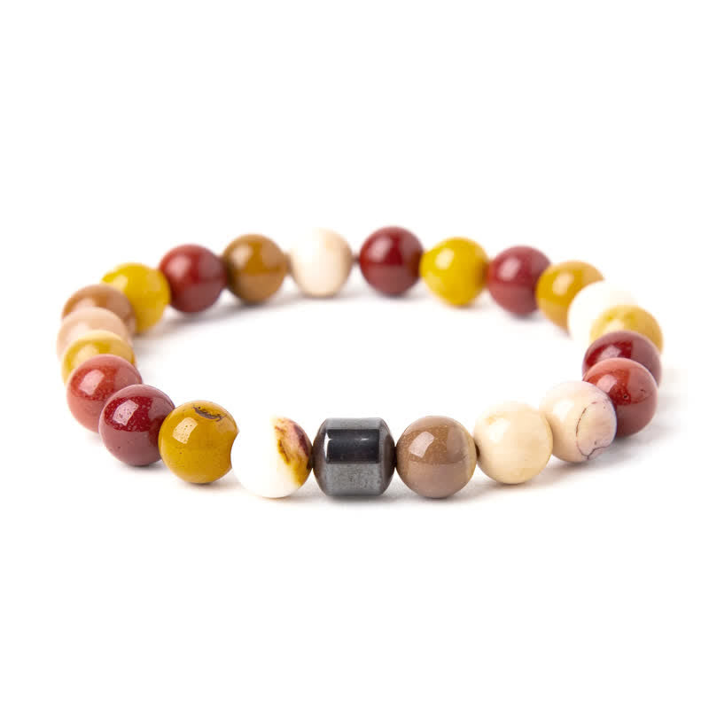 Olivenorma 8mm Natural Stone Magnet Beaded Bracelet