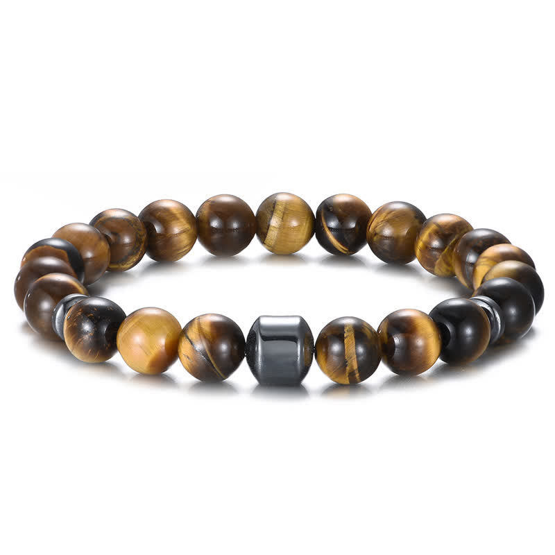 Olivenorma 8mm Natural Stone Magnet Beaded Bracelet