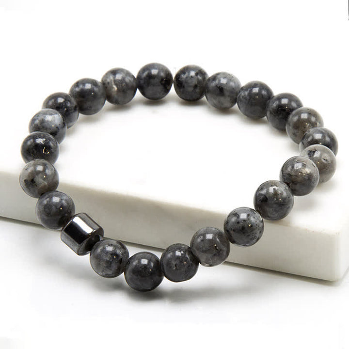 Olivenorma 8mm Natural Stone Magnet Beaded Bracelet