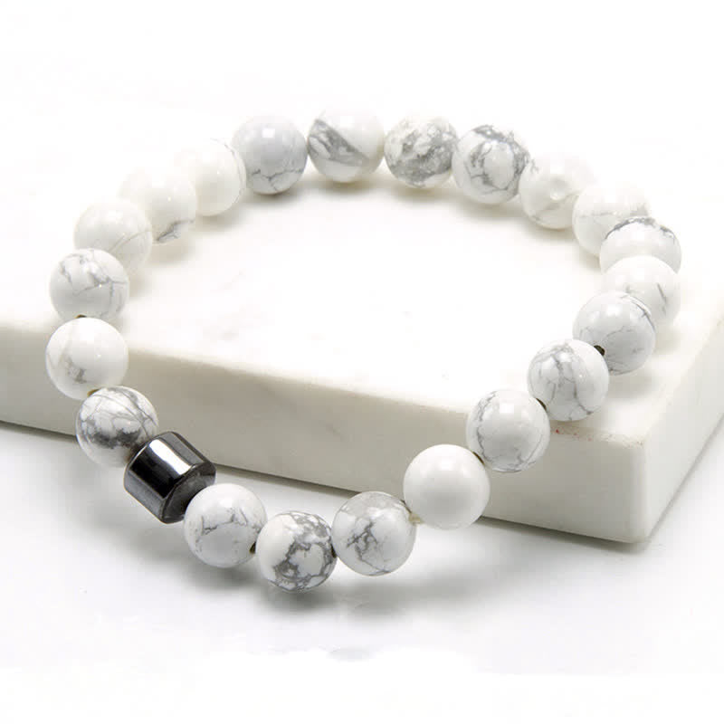 Olivenorma 8mm Natural Stone Magnet Beaded Bracelet