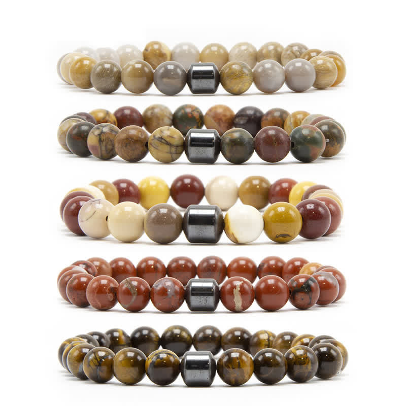 Olivenorma 8mm Natural Stone Magnet Beaded Bracelet - image 56