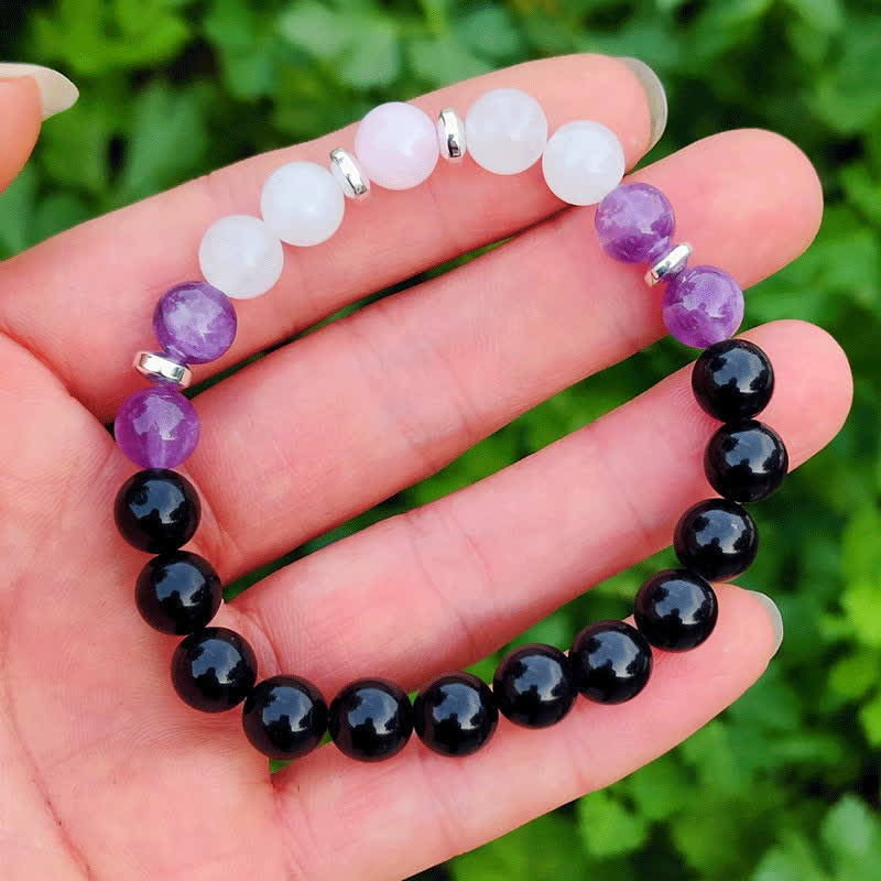 Olivenorma Black Onyx Amethyst Beads Anti-Anxiety Bracelet