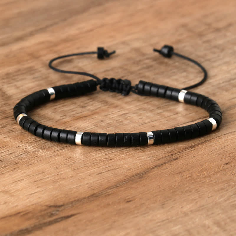 Olivenorma 2.4mm Natural Stone Roller Beads Braided Bracelet - Black Tourmaline - image 42