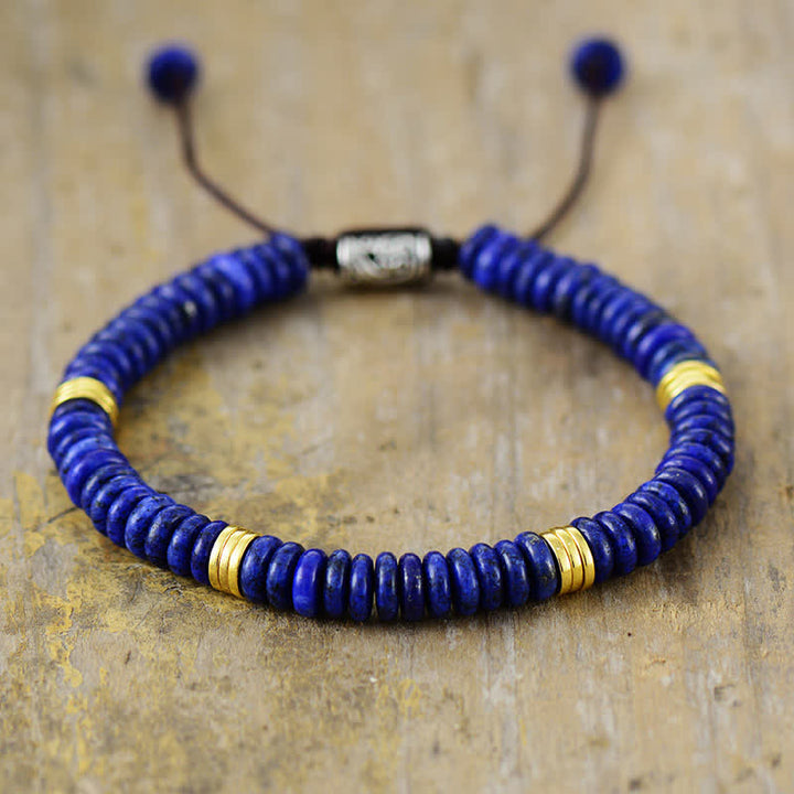 Olivenorma Lapis Lazuli White Turquoise Braided Bracelet