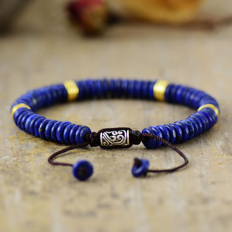 Olivenorma Lapis Lazuli White Turquoise Braided Bracelet