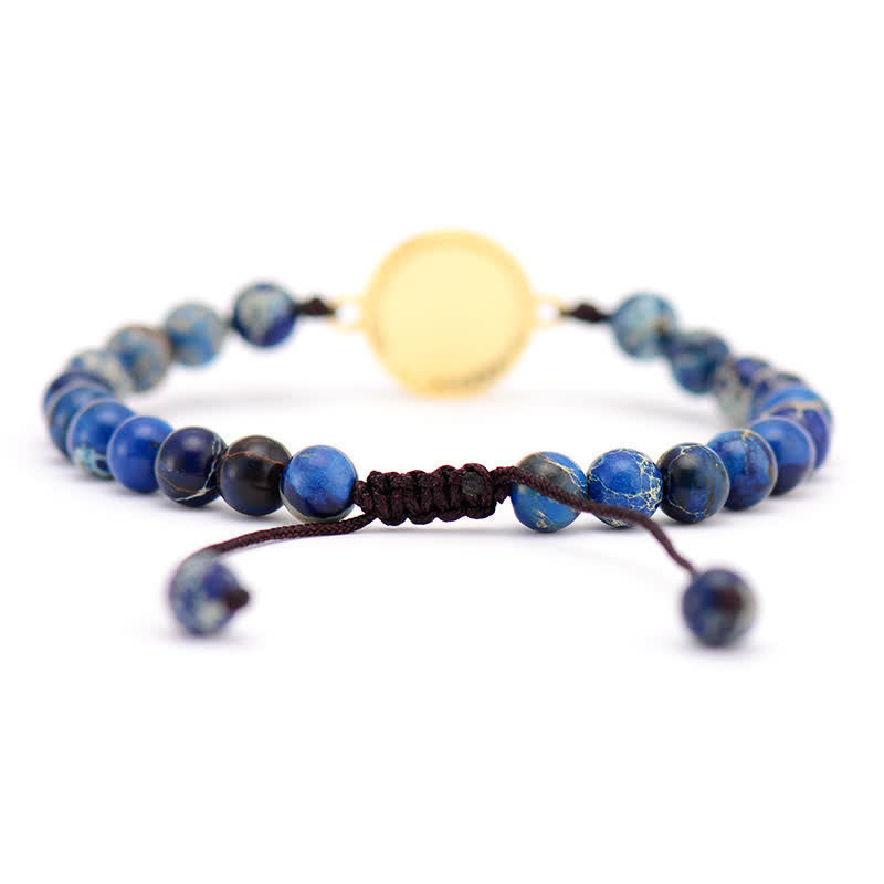 Olivenorma Blue Opal Emperor Stone Adjustable Braided Bracelet