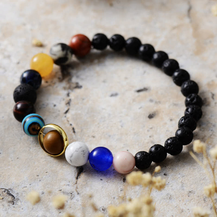 Olivenorma Natural Stone Beads Planet Solar System Bracelet