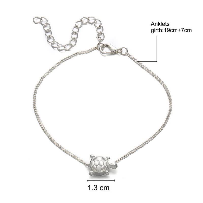 Olivenorma Handmade Silver Turtle Alloy Anklet