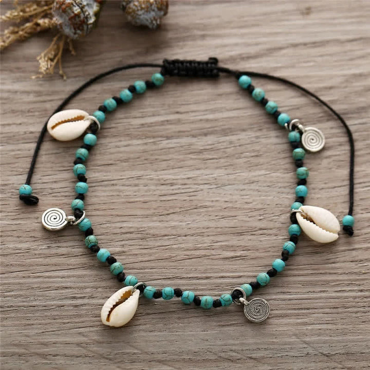 Olivenorma Bohemian Style Turquoise Shell Alloy Pendant Anklet