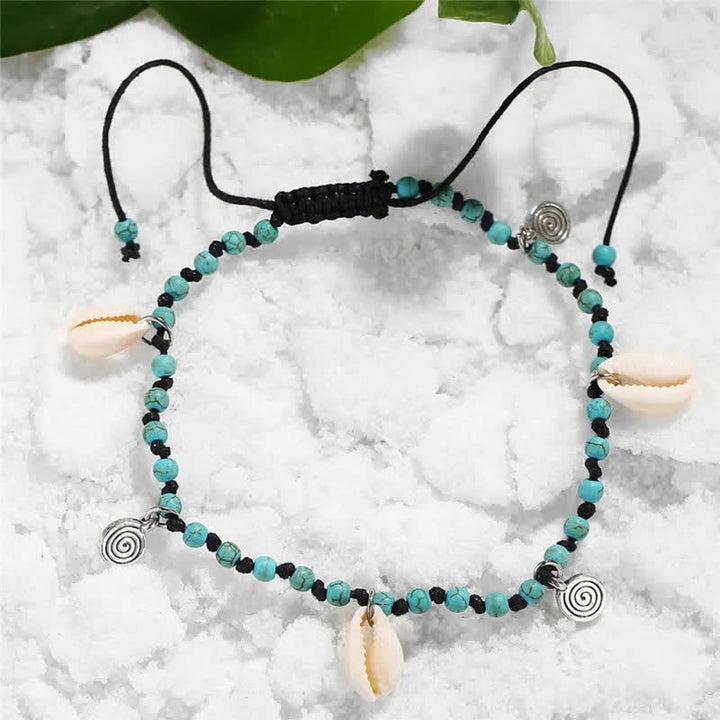 Olivenorma Bohemian Style Turquoise Shell Alloy Pendant Anklet