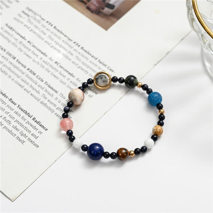 Olivenorma Natural Stone Planets Galaxy Solar System Bracelet