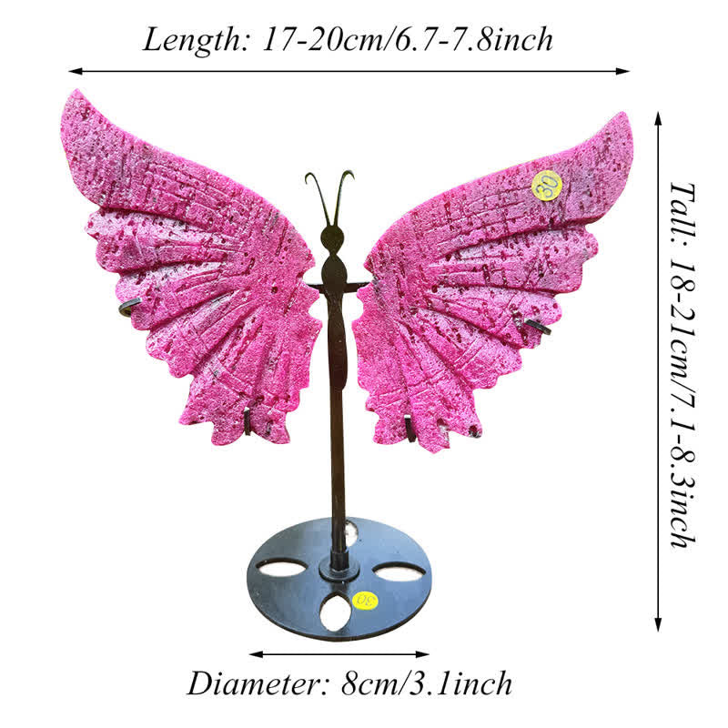 Olivenorma Red Corundum Large Butterfly Carving Gemstone Decoration