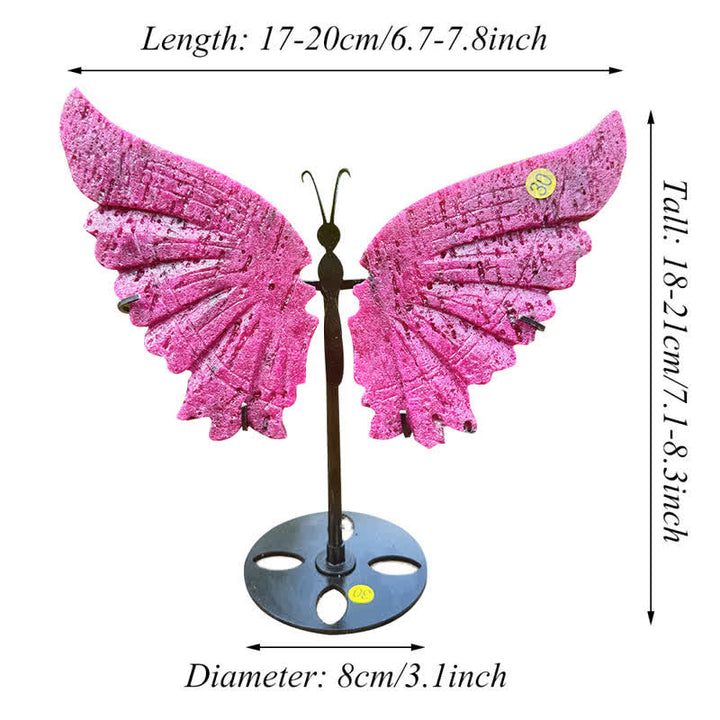 Olivenorma Red Corundum Large Butterfly Carving Gemstone Decoration