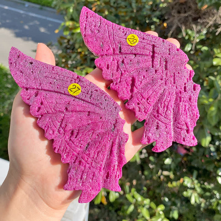 Olivenorma Red Corundum Large Butterfly Carving Gemstone Decoration