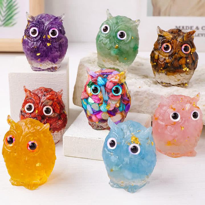 Olivenorma Epoxy Gravel Owl Ornament Gemstone Decoration - image 16