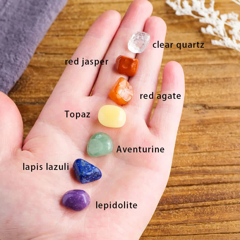 Olivenorma 7 Chakra Stone Quartz Gemstone Crystal Bowl