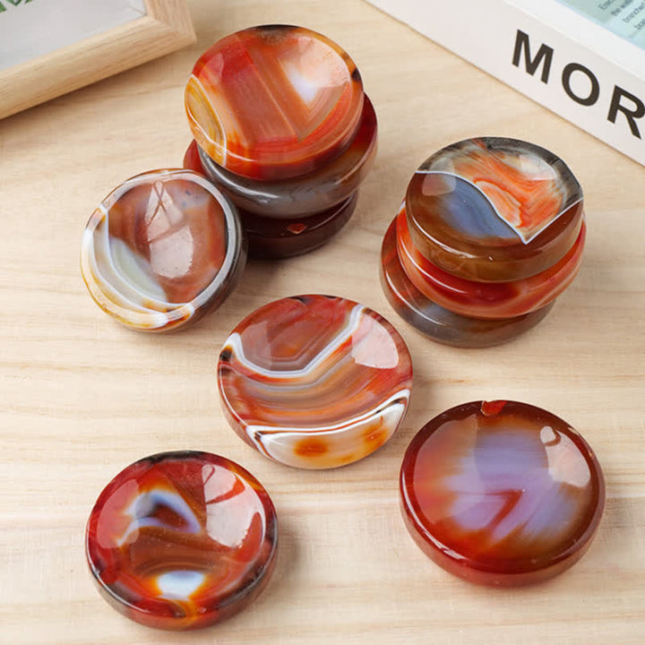 Olivenorma Agate Gemstone Round Crystal Bowl