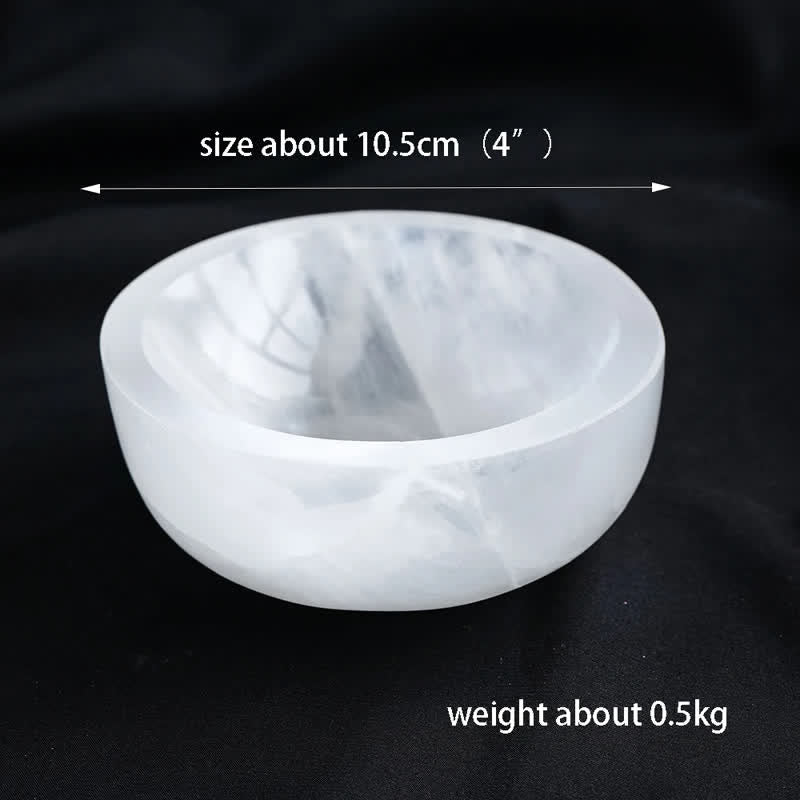 Olivenorma Gypsum Quartz Gemstone Crystal Bowl