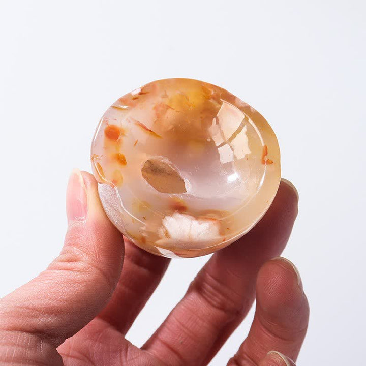 Olivenorma Cherry Blossom Agate Sardonyx Crystal Bowl - Cherry Blossom Agate - 100-130g - image 3