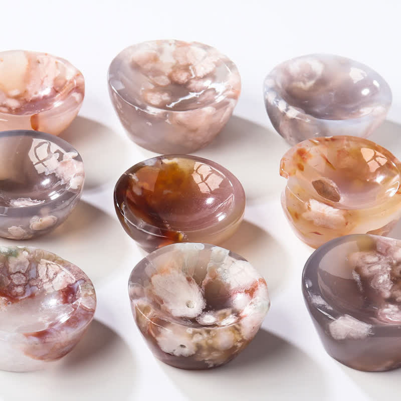 Olivenorma Cherry Blossom Agate Sardonyx Crystal Bowl - image 8